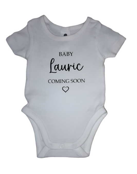 ‘Baby Surname Coming Soon’ Pregnancy Announcement Onesie
